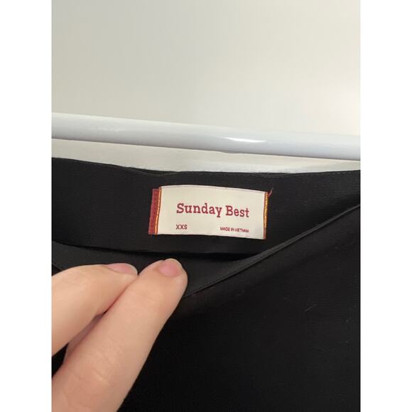 Aritzia Sunday Best Primrose Faux Wrap Pull On Mini Skirt Black Women's Size XXS - Picture 5 of 7